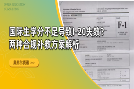 国际生学分不足导致I-20失效？两种合规补救方案解析